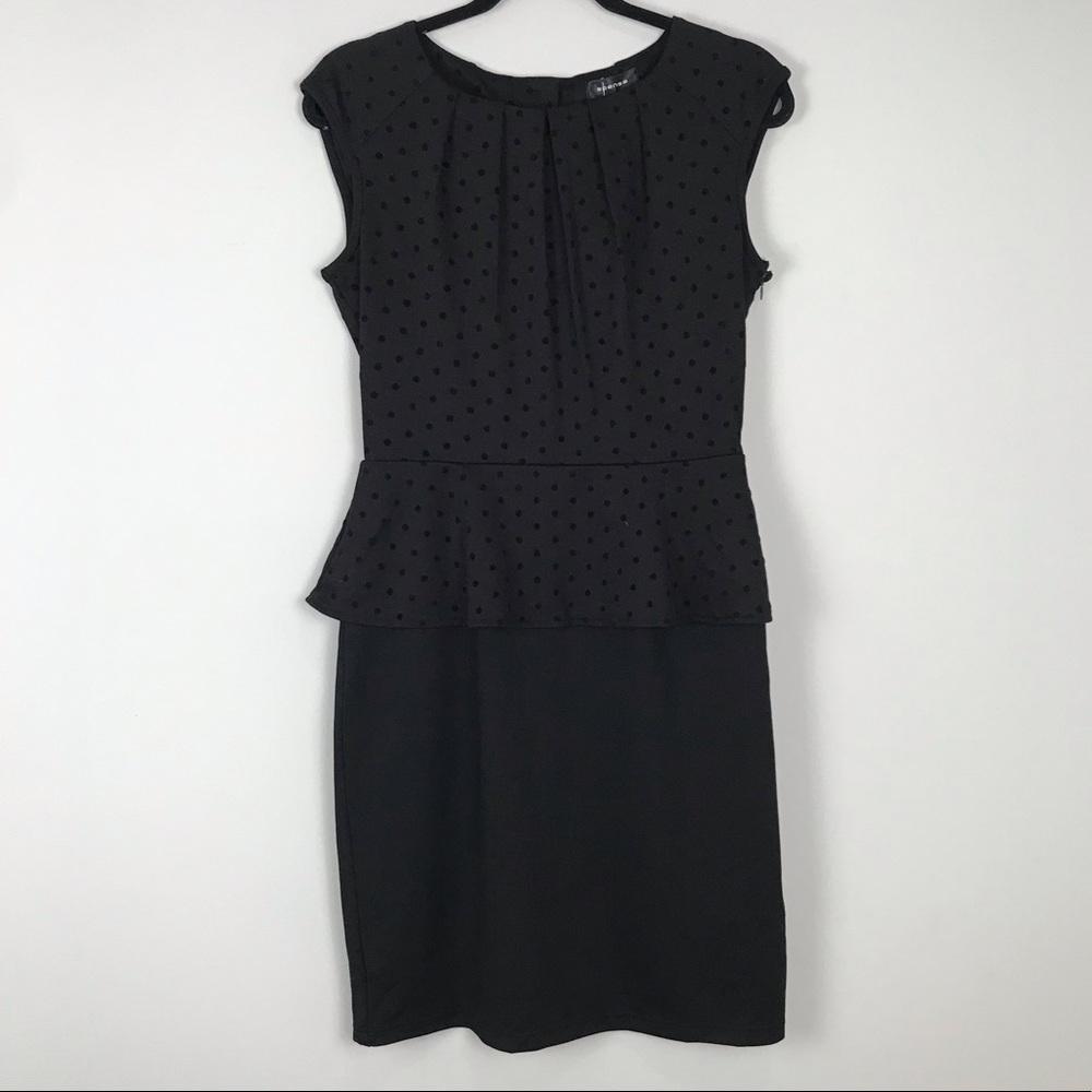 Spense Black Peplum Knit Dress